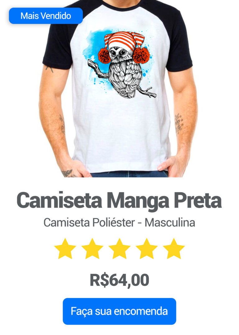 CAMISA MANGA PRETA